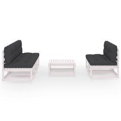 vidaXL Muebles de jardín 6 piezas con cojines de madera de pino maciza