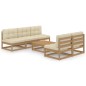 vidaXL Muebles de jardín 6 piezas con cojines de madera de pino maciza vidaXL Muebles de jardín 6 piezas con cojines de madera de pino maciza