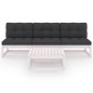 vidaXL Muebles de jardín 4 piezas con cojines de madera de pino maciza vidaXL Muebles de jardín 4 piezas con cojines de madera de pino maciza