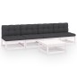 vidaXL Juego de muebles de jardín 5 pzas y cojines madera pino maciza vidaXL Juego de muebles de jardín 5 pzas y cojines madera pino maciza
