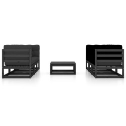 vidaXL Juego de muebles de jardín 7 pzas y cojines madera pino maciza