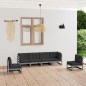 vidaXL Juego de muebles de jardín 6 pzas y cojines madera pino maciza