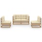 vidaXL Juego de muebles de jardín 4 pzas y cojines madera pino maciza
