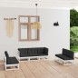 vidaXL Juego de muebles de jardín 7 pzas y cojines madera pino maciza vidaXL Juego de muebles de jardín 7 pzas y cojines madera pino maciza