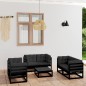 vidaXL Juego de muebles de jardín 7 pzas y cojines madera pino maciza vidaXL Juego de muebles de jardín 7 pzas y cojines madera pino maciza