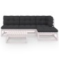vidaXL Juego de muebles de jardín 5 pzas y cojines madera pino maciza vidaXL Juego de muebles de jardín 5 pzas y cojines madera pino maciza