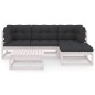 vidaXL Juego de muebles de jardín 5 pzas y cojines madera pino maciza vidaXL Juego de muebles de jardín 5 pzas y cojines madera pino maciza