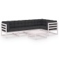 vidaXL Muebles de jardín 6 piezas con cojines de madera de pino maciza vidaXL Muebles de jardín 6 piezas con cojines de madera de pino maciza