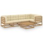 vidaXL Muebles de jardín 6 piezas con cojines de madera de pino maciza vidaXL Muebles de jardín 6 piezas con cojines de madera de pino maciza