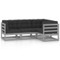 vidaXL Juego de muebles de jardín 4 pzas y cojines madera pino maciza vidaXL Juego de muebles de jardín 4 pzas y cojines madera pino maciza
