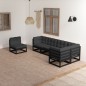 vidaXL Juego de muebles de jardín 6 pzas y cojines madera pino maciza vidaXL Juego de muebles de jardín 6 pzas y cojines madera pino maciza