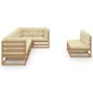 vidaXL Muebles de jardín 8 pzas y cojines madera maciza pino