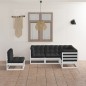 vidaXL Juego de muebles de jardín 5 pzas y cojines madera pino maciza vidaXL Juego de muebles de jardín 5 pzas y cojines madera pino maciza