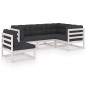 vidaXL Juego de muebles de jardín 5 pzas y cojines madera pino maciza vidaXL Juego de muebles de jardín 5 pzas y cojines madera pino maciza