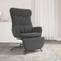 vidaXL Sillón de relax con reposapiés tela gris oscuro