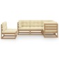 vidaXL Juego de muebles de jardín 5 pzas y cojines madera pino maciza vidaXL Juego de muebles de jardín 5 pzas y cojines madera pino maciza