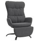 vidaXL Sillón de relax con reposapiés tela gris oscuro