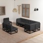 vidaXL Muebles de jardín 8 pzas y cojines madera maciza pino vidaXL Muebles de jardín 8 pzas y cojines madera maciza pino