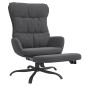 vidaXL Sillón de relax con reposapiés tela gris oscuro