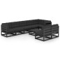 vidaXL Juego de muebles de jardín 9 pzas y cojines madera maciza pino vidaXL Juego de muebles de jardín 9 pzas y cojines madera maciza pino