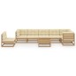 vidaXL Muebles de jardín 8 pzas y cojines madera maciza pino vidaXL Muebles de jardín 8 pzas y cojines madera maciza pino