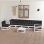 vidaXL Muebles de jardín 8 pzas y cojines madera maciza pino vidaXL Muebles de jardín 8 pzas y cojines madera maciza pino