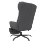 vidaXL Sillón de relax con reposapiés tela gris oscuro