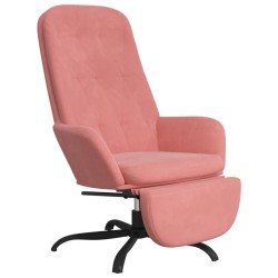 vidaXL Sillón de relax con reposapiés terciopelo rosa