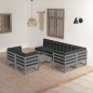 vidaXL Muebles de jardín 8 pzas y cojines madera maciza pino vidaXL Muebles de jardín 8 pzas y cojines madera maciza pino