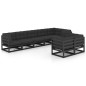 vidaXL Muebles de jardín 8 pzas y cojines madera maciza pino