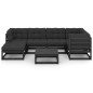 vidaXL Juego de muebles de jardín 7 pzas y cojines madera maciza pino vidaXL Juego de muebles de jardín 7 pzas y cojines madera maciza pino