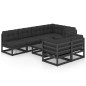 vidaXL Muebles de jardín 8 pzas y cojines madera maciza pino vidaXL Muebles de jardín 8 pzas y cojines madera maciza pino