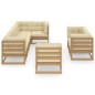 vidaXL Muebles de jardín 8 pzas y cojines madera maciza pino
