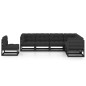 vidaXL Set de muebles de jardín 7 pzas con cojines madera pino negro vidaXL Set de muebles de jardín 7 pzas con cojines madera pino negro