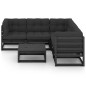vidaXL Juego de muebles de jardín 6 pzas y cojines madera maciza pino