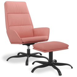 vidaXL Sillón de relax con taburete terciopelo rosa