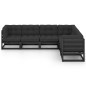 vidaXL Juego de muebles de jardín 6 pzas y cojines madera maciza pino vidaXL Juego de muebles de jardín 6 pzas y cojines madera maciza pino