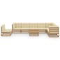 vidaXL Set de muebles de jardín 9 pzs cojines madera pino marrón miel vidaXL Set de muebles de jardín 9 pzs cojines madera pino marrón miel