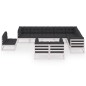 vidaXL Set de muebles de jardín 11 pzas con cojines madera pino blanco vidaXL Set de muebles de jardín 11 pzas con cojines madera pino blanco