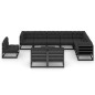 vidaXL Set de muebles de jardín 11 pzas con cojines madera pino negro vidaXL Set de muebles de jardín 11 pzas con cojines madera pino negro