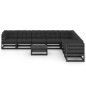 vidaXL Set de muebles de jardín 9 pzas con cojines madera pino negro vidaXL Set de muebles de jardín 9 pzas con cojines madera pino negro