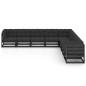 vidaXL Set de muebles de jardín 9 pzas con cojines madera pino negro vidaXL Set de muebles de jardín 9 pzas con cojines madera pino negro