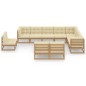 vidaXL Set de muebles de jardín 10 pzs cojines madera pino marrón miel vidaXL Set de muebles de jardín 10 pzs cojines madera pino marrón miel