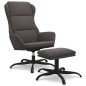 vidaXL Sillón de relax con taburete tela de microfibra gris oscuro vidaXL Sillón de relax con taburete tela de microfibra gris oscuro