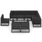 vidaXL Set de muebles de jardín 9 pzas con cojines madera pino negro vidaXL Set de muebles de jardín 9 pzas con cojines madera pino negro