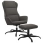 vidaXL Sillón de relax con taburete tela de microfibra gris oscuro vidaXL Sillón de relax con taburete tela de microfibra gris oscuro