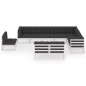 vidaXL Set de muebles de jardín 10 pzas con cojines madera pino blanco vidaXL Set de muebles de jardín 10 pzas con cojines madera pino blanco