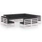 vidaXL Set de muebles de jardín 11 pzas con cojines madera pino blanco