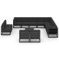 vidaXL Set de muebles de jardín 14 pzas con cojines madera pino negro vidaXL Set de muebles de jardín 14 pzas con cojines madera pino negro