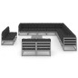 vidaXL Set de muebles de jardín 14 pzas con cojines madera pino gris vidaXL Set de muebles de jardín 14 pzas con cojines madera pino gris